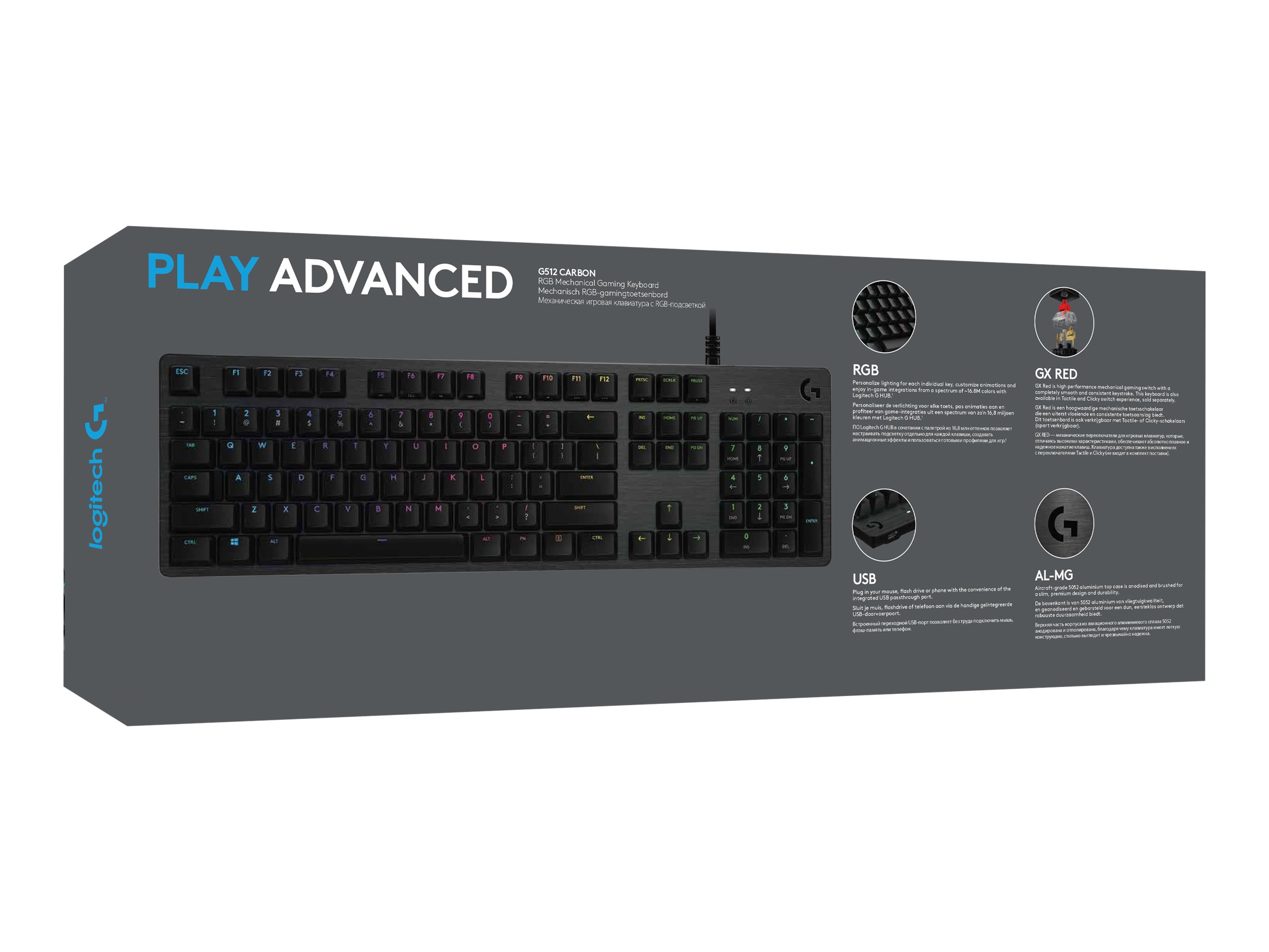 Logitech Gaming G512 - Tastatur - US International - Kohle Eingabegerät