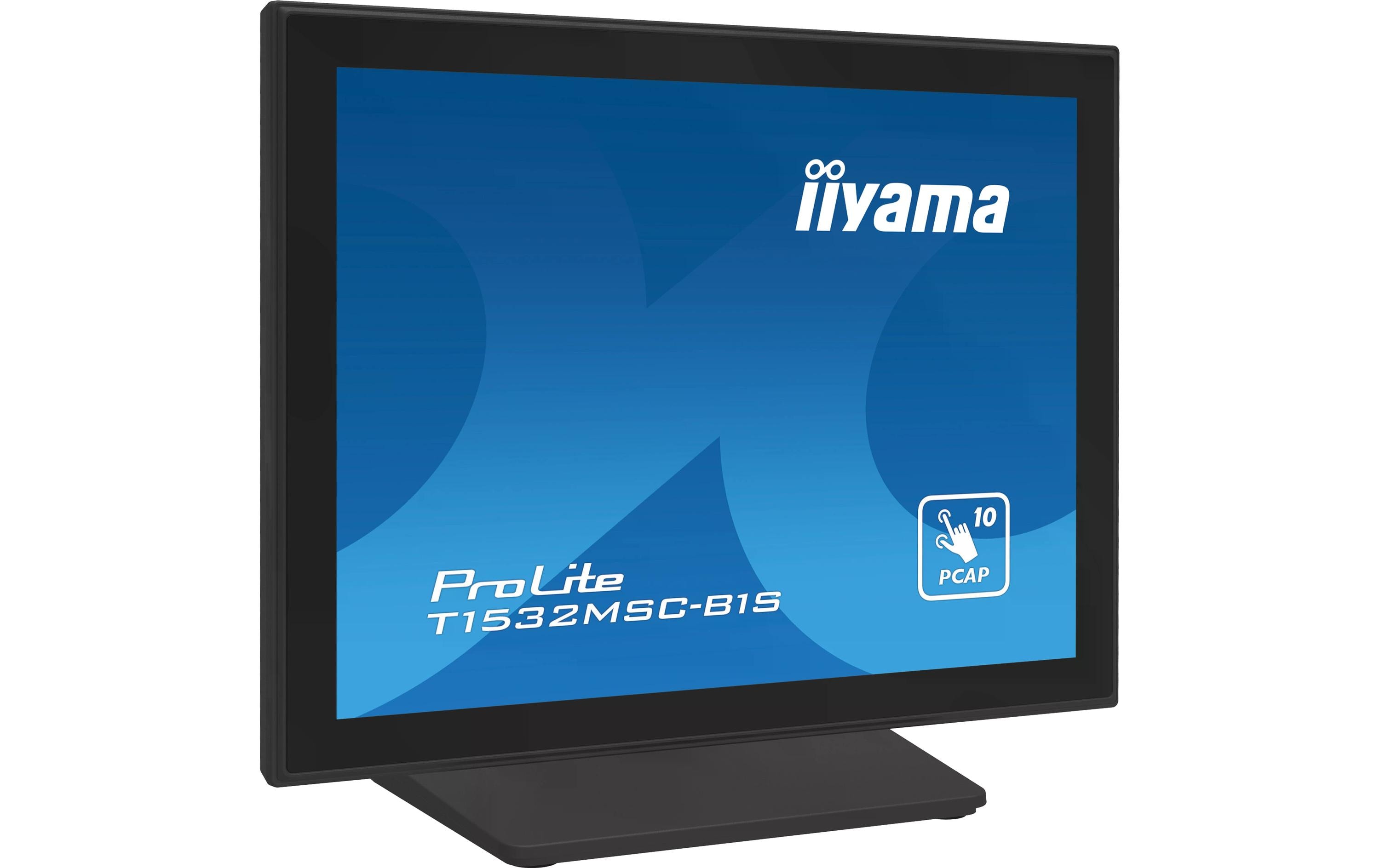 iiyama ProLite T1532MSC-B1S - LCD-Monitor - 38 cm (15") - Touchscreen - 1024 x 768 - TN - 350 cd/m² - 800:1 - 8 ms - HDMI, VGA, DisplayPort - Lautsprecher - Schwarz, Matte
