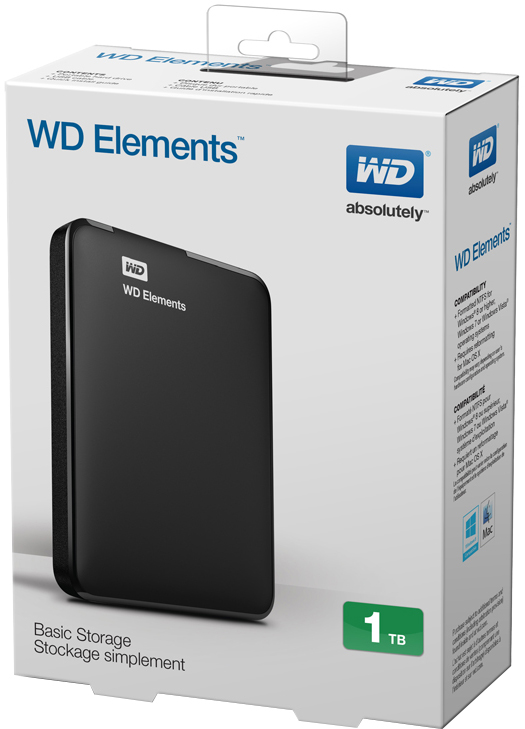 WD Elements Portable WDBUZG0010BBK - Festplatte - 1 TB - USB 3.0
