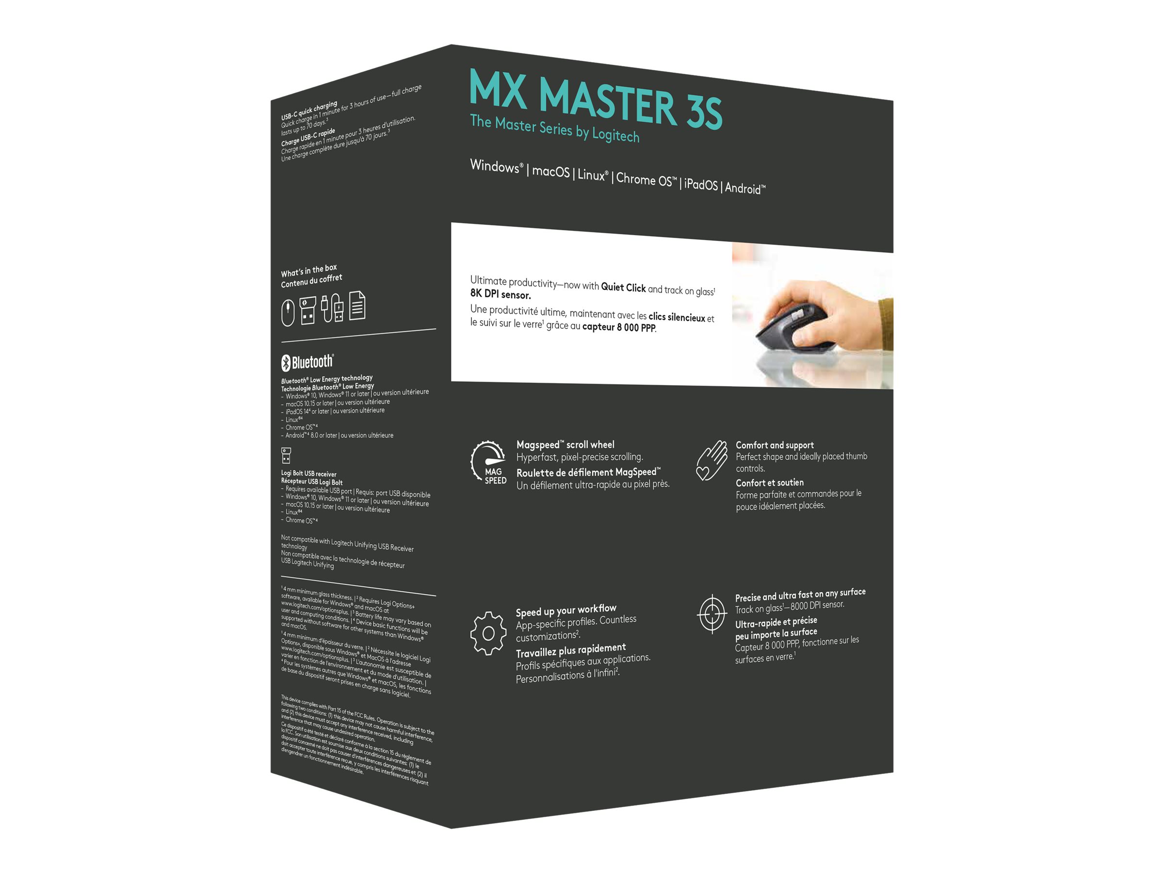 Logitech Master Series MX Master 3S - Bluetooth Edition - Maus - Bluetooth - Graphite