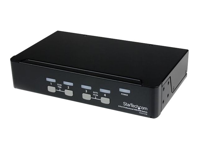 StarTech.com 4 Port VGA USB KVM Switch mit Hub - VGA KVM Umschalter für 4 PC's - Desktop KVM Switch mit 4x USB 2.0, 1x VGA Buchse - KVM-Switch - 4 x KVM port(s) - 1 lokaler Benutzer - Desktop - für P/N: SV431RACK, SVUSB2N1_10, SVUSB2N1_15, SVUSB2N1_6