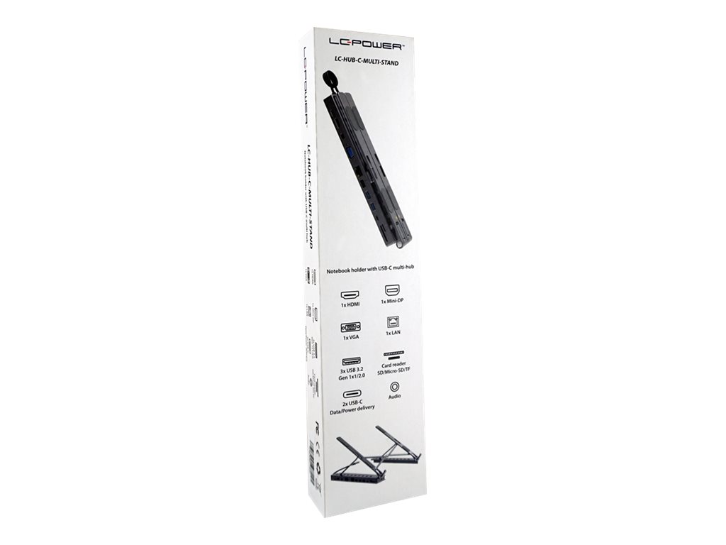 LC Power - Dockingstation + Notebook-Halterung - USB-C - VGA
HDMI
Mini DP - 1GbE