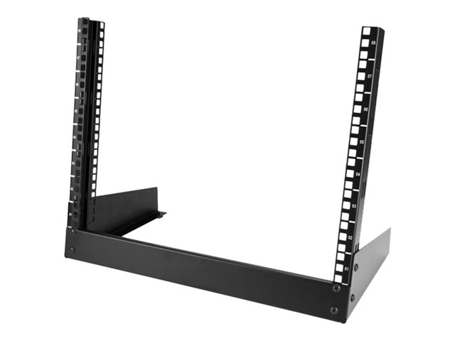 StarTech.com RK8OD Desktop Rack (8 HE - 2 Post Open Frame Rack) Schwarz - Schrank - 8U