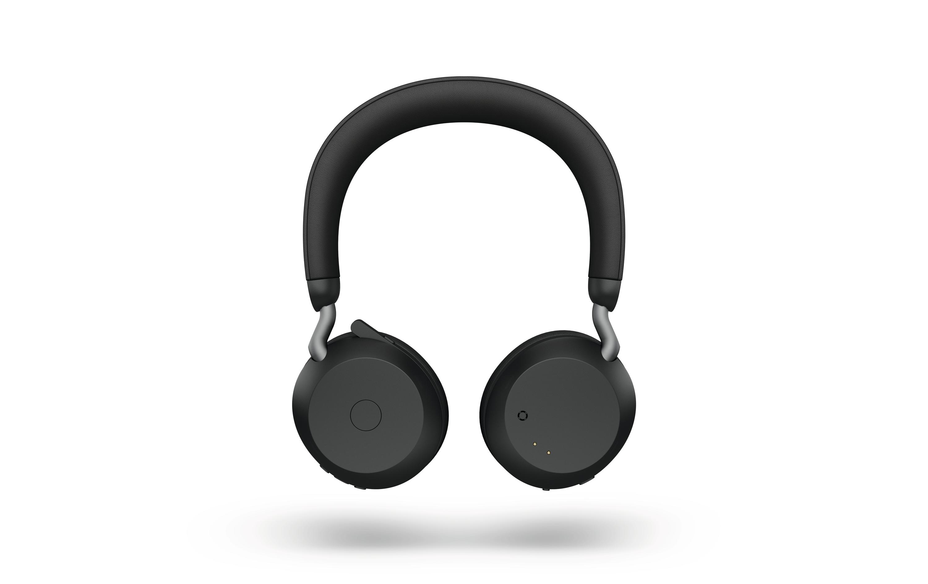 Jabra Evolve2 75 - Headset - On-Ear - Bluetooth - kabellos - aktive Rauschunterdrückung - USB-A - Geräuschisolierung - Schwarz - mit Ladestation - optimiert für UC