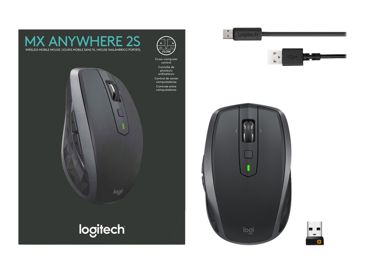 Logitech MX Anywhere 2S - Maus - 2.4 GHz
Bluetooth 4.0 LE - Graphite