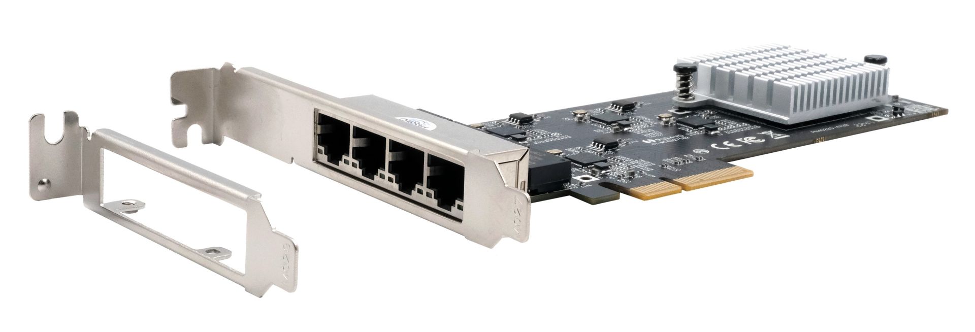Exsys PCI-E Karte 2.5Gigabit 4-Port inkl.LowProfile Intel I225-V Chipset - Netzwerkkarte - PCI - Ethernet