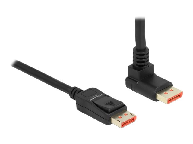 Delock - DisplayPort-Kabel - DisplayPort (M) gerade zu DisplayPort (M) nach oben angewinkelt - DisplayPort 1.4 - 2 m - unterstützt 8K 60 Hz (7680 x 4320) - Schwarz