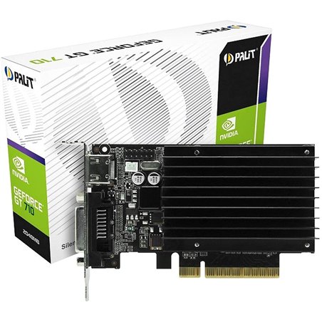 Palit NEAT7100HD46H-2080H, GeForce GT 710, 2 GB, GDDR3, 64 bit, 2560 x 1600 pixels, PCI Express x8