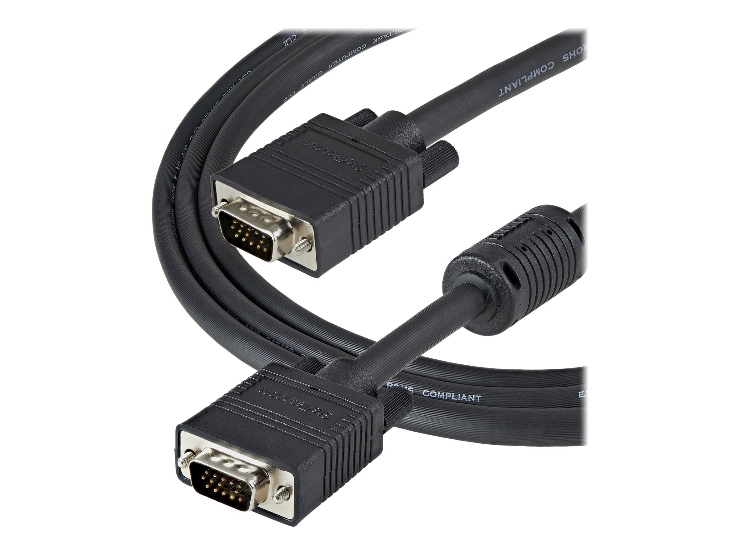 StarTech.com 1m VGA Monitorkabel - HD15-Pin Koax Kabel - Stecker/Stecker - VGA-Kabel - HD-15 (VGA) (M) zu HD-15 (VGA) (M) - 1 m - geformt, Daumenschrauben - Schwarz