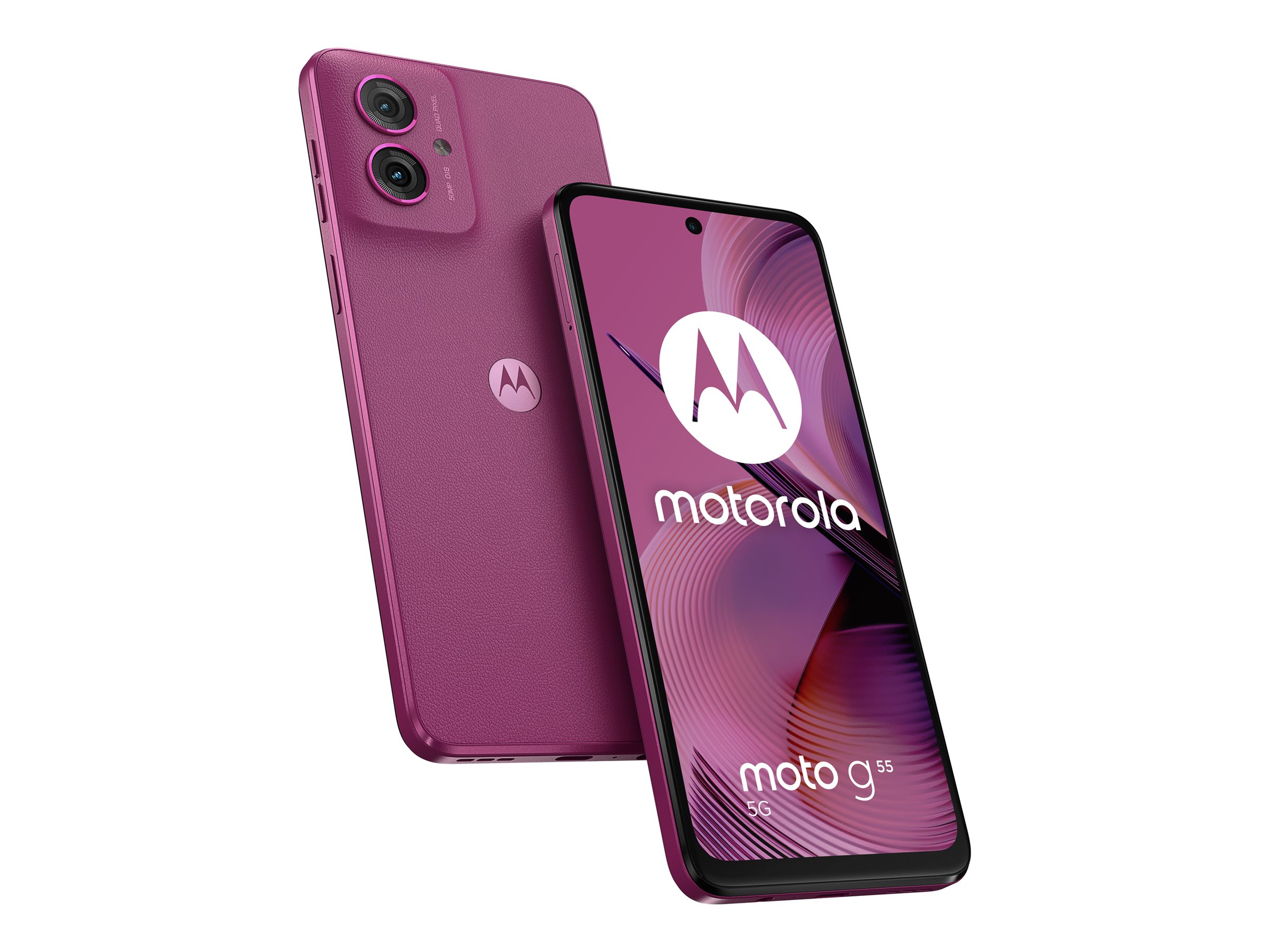 Motorola Moto G55 - 5G Smartphone - Dual-SIM - RAM 8 GB / Interner Speicher 256 GB - microSD slot - LCD-Anzeige - 6.49" - 2400 x 1080 Pixel (120 Hz) - 2 x Rückkamera 50 MP, 8 MP - front camera 16 MP - dämmerungsviolett