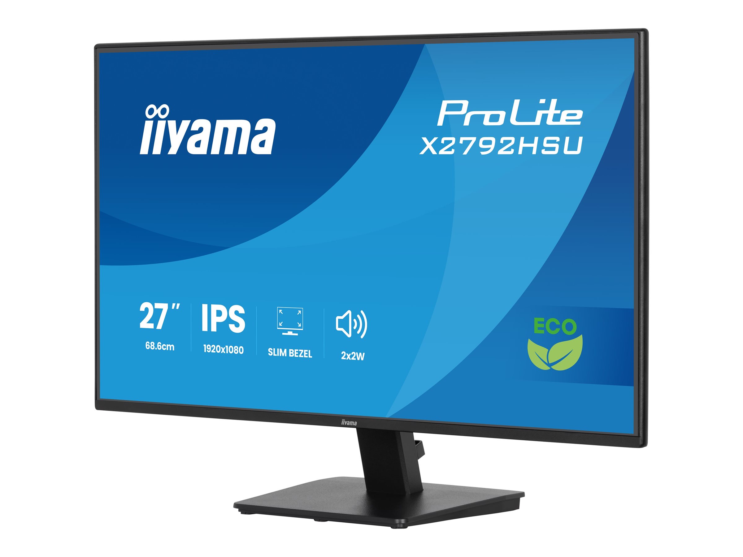 iiyama ProLite X2792HSU-B1 - LED-Monitor - 68.6 cm (27") - 1920 x 1080 Full HD (1080p) @ 120 Hz - IPS - 300 cd/m² - 1500:1 - 3 ms - HDMI, DisplayPort - Lautsprecher - mattschwarz
