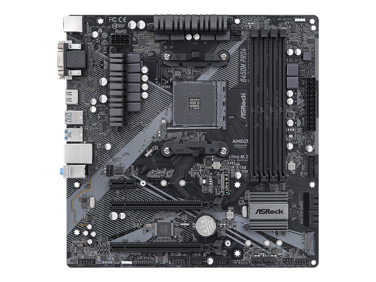 ASRock B450M Pro4 R2.0 - Motherboard - micro ATX - Socket AM4 - AMD B450