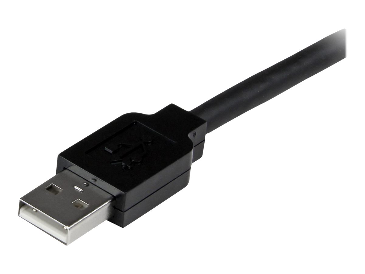 StarTech.com 15m USB 2.0 Repeater Kabel - Aktives USB Verlängerungskabel mit Signalverstärker - 1 x USB Stecker/ 1 x USB Buchse - USB-Verlängerungskabel - USB (W) zu USB (M) - USB 2.0 - 15 m - aktiv - Schwarz - für P/N: SVA5H2NEUA, UUSBOTG