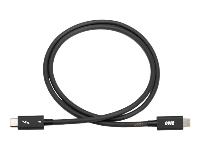 OWC - Thunderbolt-Kabel - 24 pin USB-C (M) zu 24 pin USB-C (M) - USB 3.2 Gen 2 / USB4 / Thunderbolt 3 / Thunderbolt 4 - 20 V - 5 A - 80 cm - 4K Unterstützung, 8K Unterstützung, 5K Unterstützung, USB-Stromversorgung (100 W), 6K Unterstützung - Schwarz