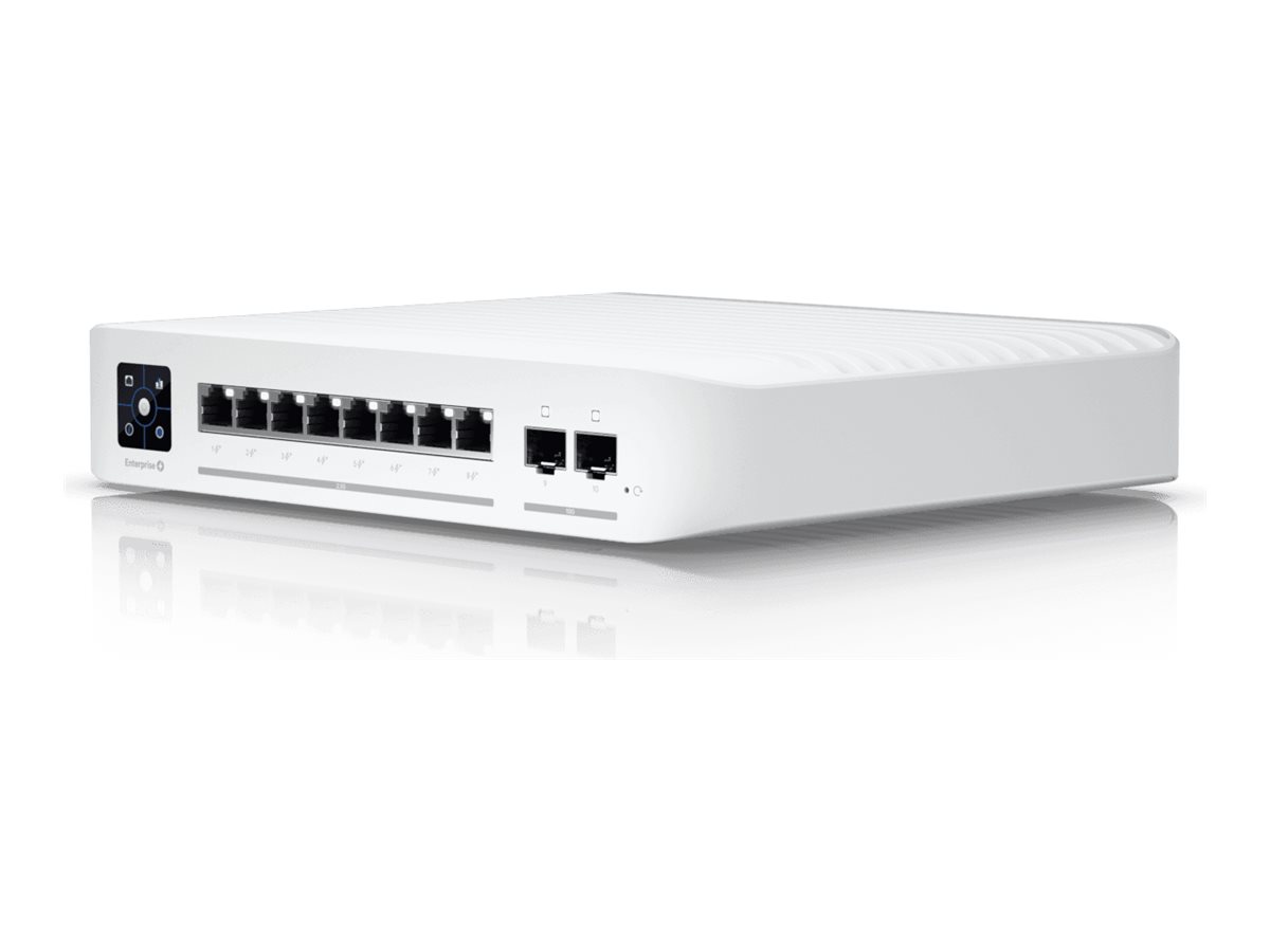 Ubiquiti UniFi Switch Pro 8 PoE - Switch - L3 - managed - 2 x 10/100/1000 (PoE++) + 2 x 10Gb Ethernet SFP+ + 6 x 10/100/1000 (PoE+) - wandmontierbar - PoE++ (120 W) (USW-Pro-8-PoE)