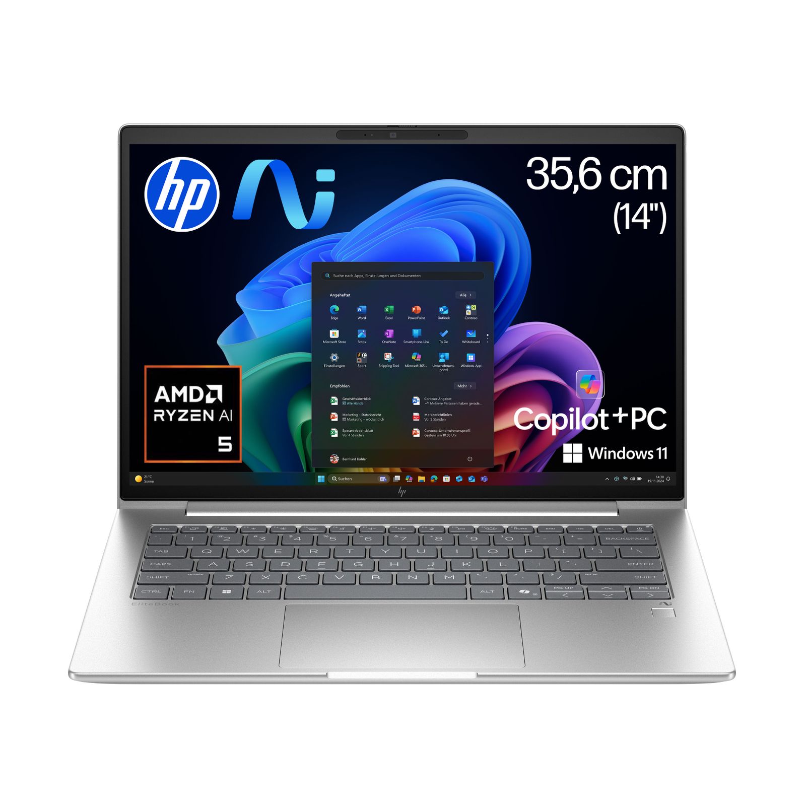 HP EliteBook 6 G1a Notebook Next Gen AI - 35.6 cm (14") - Ryzen AI 5 340 - 32 GB RAM - 512 GB SSD - 4G - Deutsch
