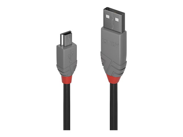 Lindy Anthra Line - USB-Kabel - Mini-USB, Typ B (M) zu Micro-USB Typ B (M) - USB 2.0 - 50 cm - rund - Schwarz