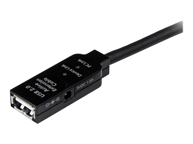 StarTech.com 15m USB 2.0 Repeater Kabel - Aktives USB Verlängerungskabel mit Signalverstärker - 1 x USB Stecker/ 1 x USB Buchse - USB-Verlängerungskabel - USB (W) zu USB (M) - USB 2.0 - 15 m - aktiv - Schwarz - für P/N: SVA5H2NEUA, UUSBOTG