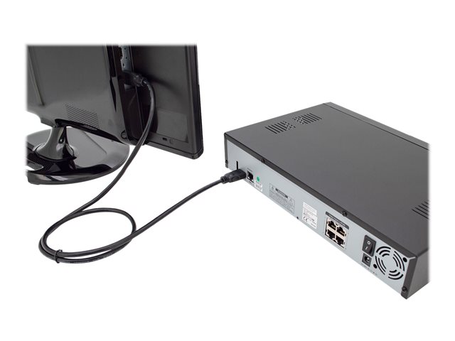 DIGITUS - HDMI-Kabel mit Ethernet - HDMI männlich zu HDMI männlich - 5 m - Schwarz - 4K Unterstützung