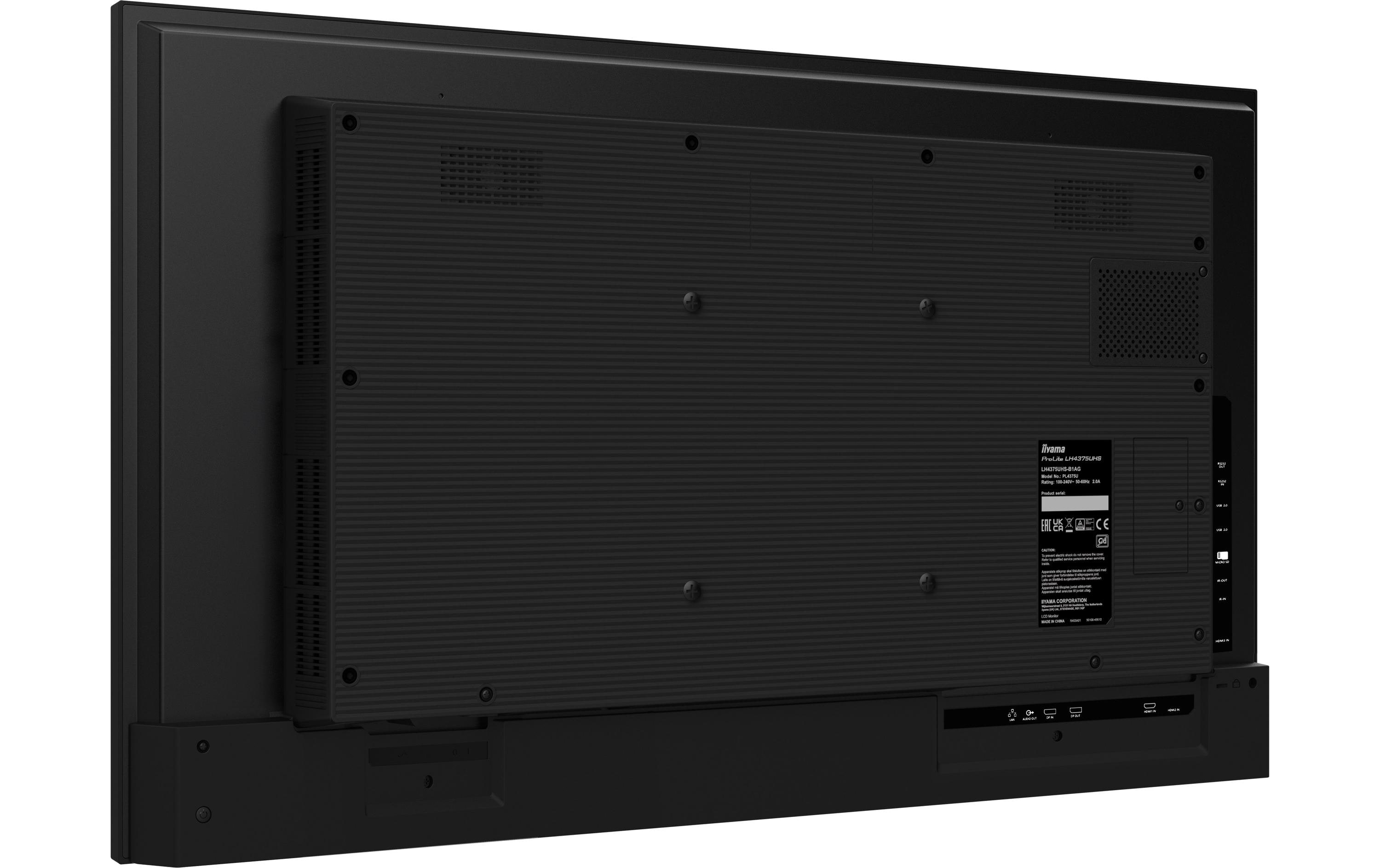 iiyama ProLite LH4365UHSB-B1 - 109 cm (43") Diagonalklasse (108 cm (42.5") sichtbar) LCD-Display mit LED-Hintergrundbeleuchtung - Digital Signage - Android - 4K UHD (2160p) 3840 x 2160 - Schwarz