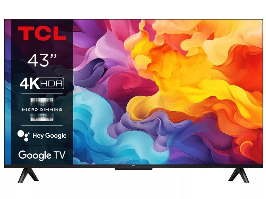TCL 43V6B - 109.2 cm (43") Diagonalklasse (108 cm (43") sichtbar) - V6B Series LCD-TV mit LED-Hintergrundbeleuchtung - Smart TV - Google TV - 4K UHD (2160p) 3840 x 2160 - HDR - Direct LED - gebürstetes Titan