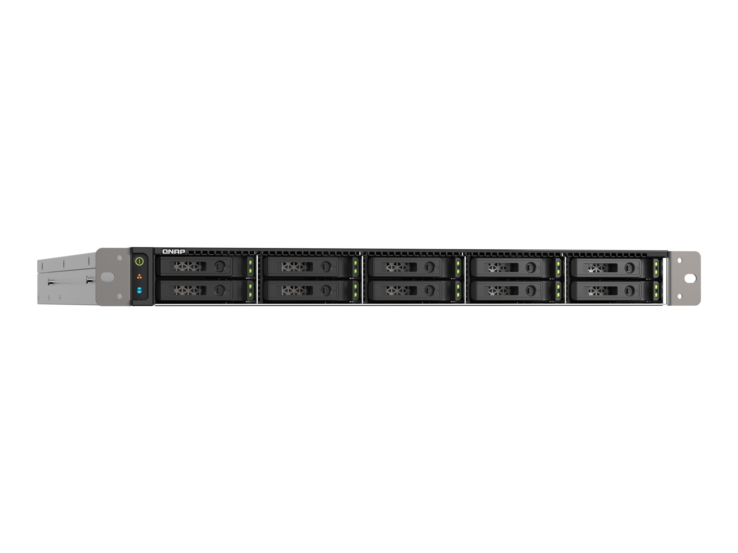 QNAP TS-h1090FU - NAS-Server - 10 Schächte - Rack - einbaufähig - SATA 6Gb/s / PCIe (NVMe) / U.2 - RAID 0, 1, 5, 6, 10, 50, JBOD, 60 - RAM 64GB - 25 Gigabit Ethernet / 2,5 Gigabit Ethernet - iSCSI Support - 1U (TS-H1090FU-7232P-64G)