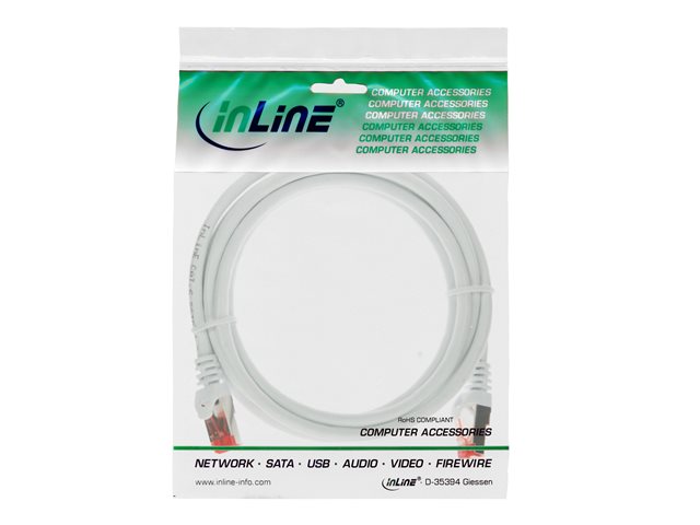 InLine - Patch-Kabel - RJ-45 (M) zu RJ-45 (M) - 50 cm - SSTP-Kabel - CAT 6 - geformt - weiß