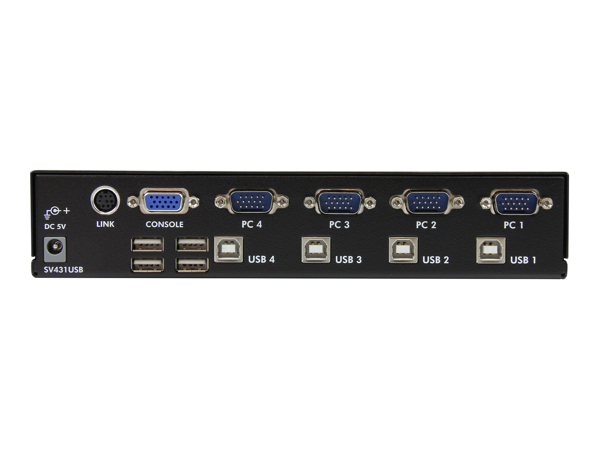 StarTech.com 4 Port VGA USB KVM Switch mit Hub - VGA KVM Umschalter für 4 PC's - Desktop KVM Switch mit 4x USB 2.0, 1x VGA Buchse - KVM-Switch - 4 x KVM port(s) - 1 lokaler Benutzer - Desktop - für P/N: SV431RACK, SVUSB2N1_10, SVUSB2N1_15, SVUSB2N1_6