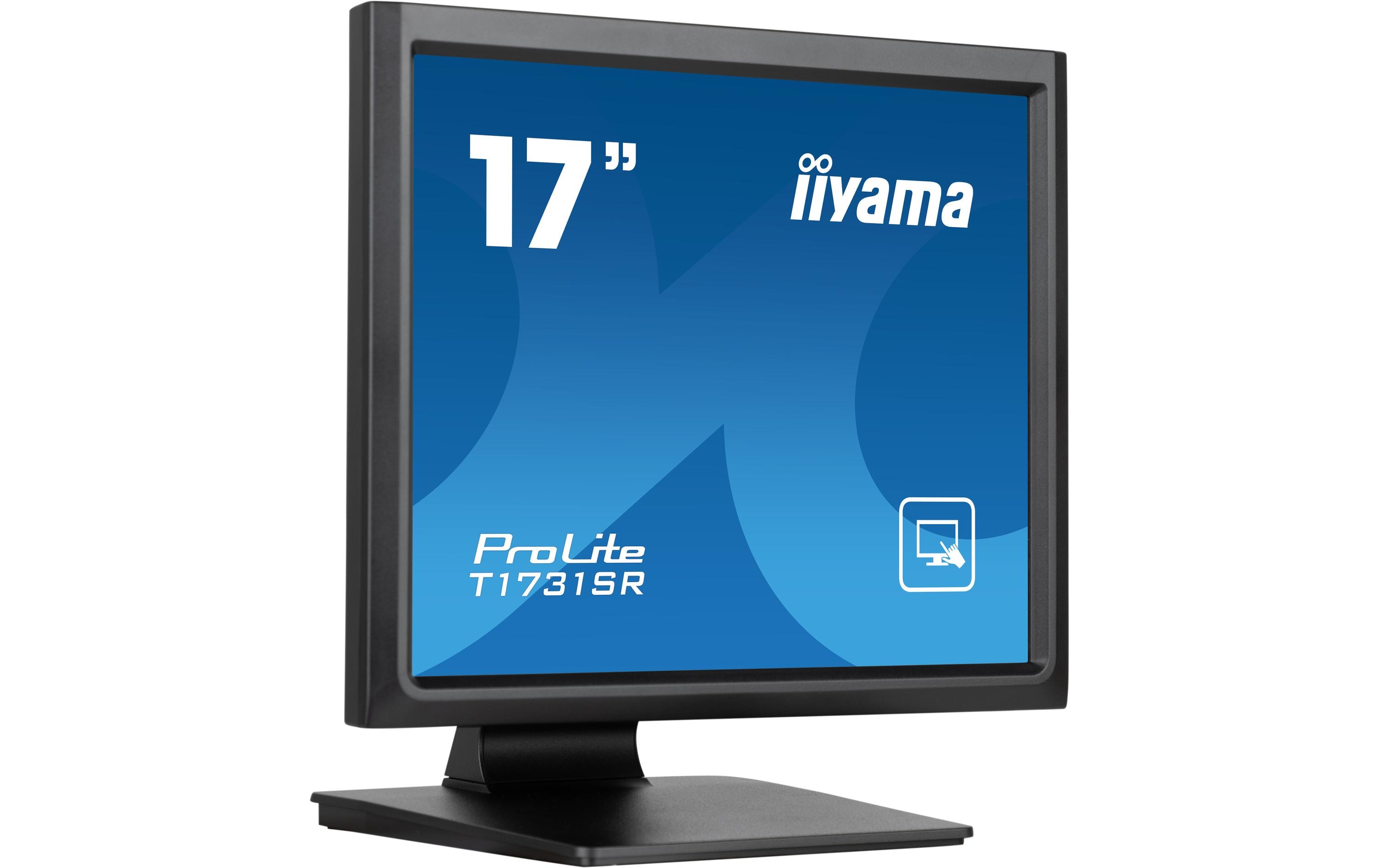 iiyama ProLite T1731SR-B1S - LED-Monitor - 43.2 cm (17") - Touchscreen - 1280 x 1024 - TN - 250 cd/m² - 1000:1 - 5 ms - HDMI, VGA, DisplayPort - Lautsprecher - Schwarz, Matte