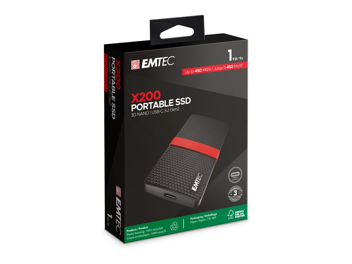 EMTEC SSD Power Plus X200 - SSD - 1 TB - USB 3.2 Gen 1