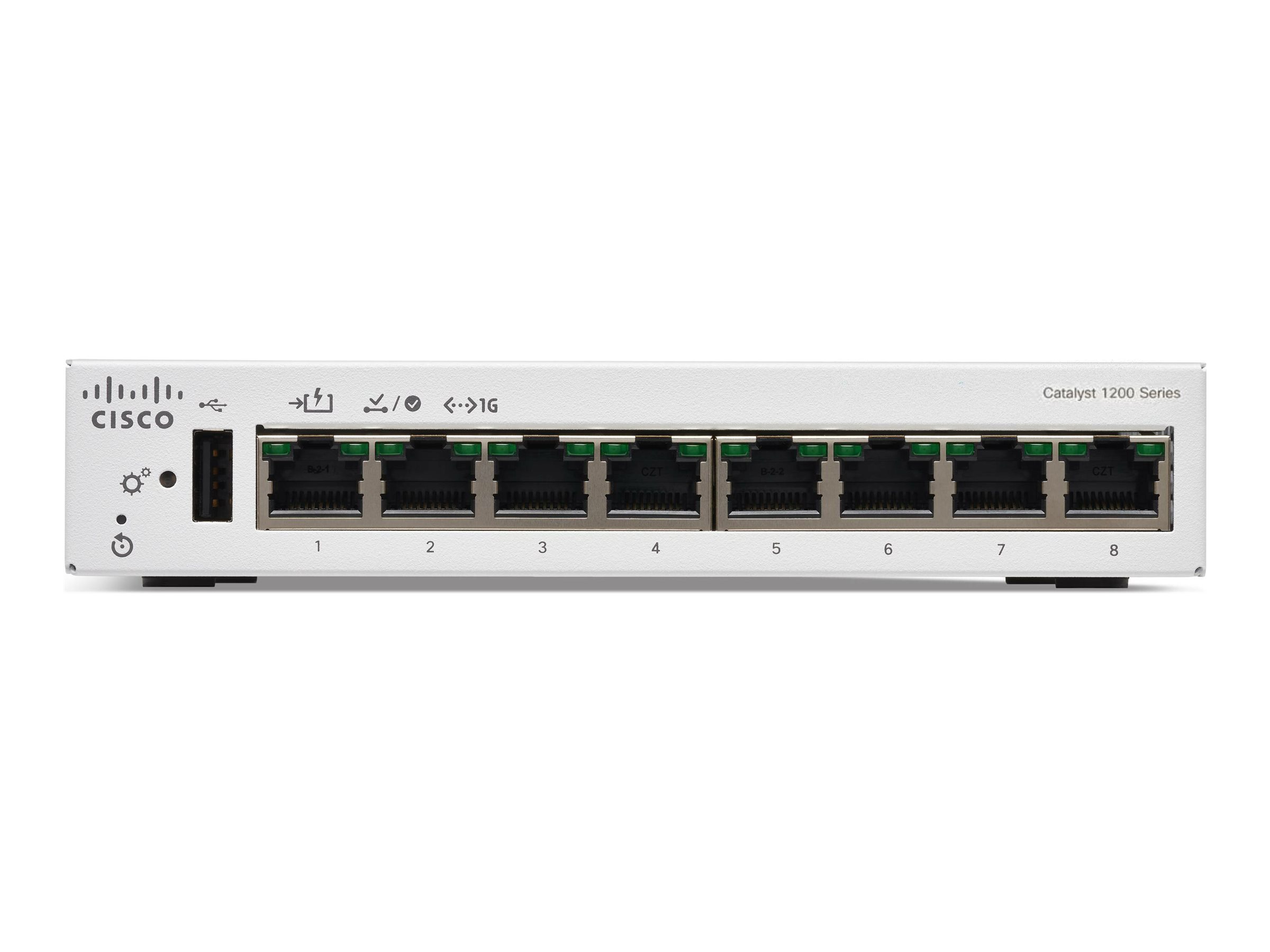 Cisco Catalyst 1200-8T-D - Switch - Gigabit Ethernet - 8 Anschlüsse - Smart