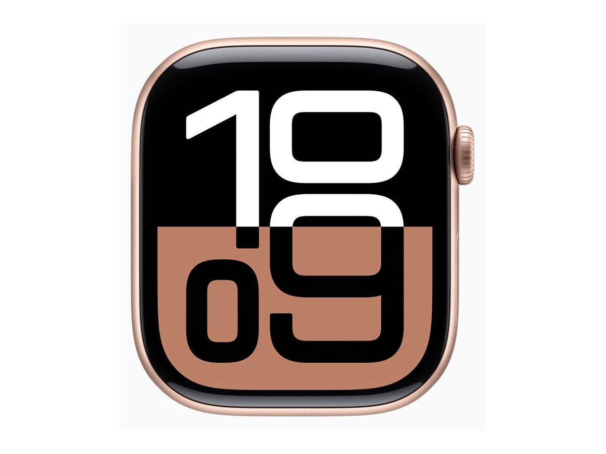 Apple Watch Series 10 GPS 42mm Rose Gold Aluminium Case mit Plum Sport Band (MWWK3QF/A)