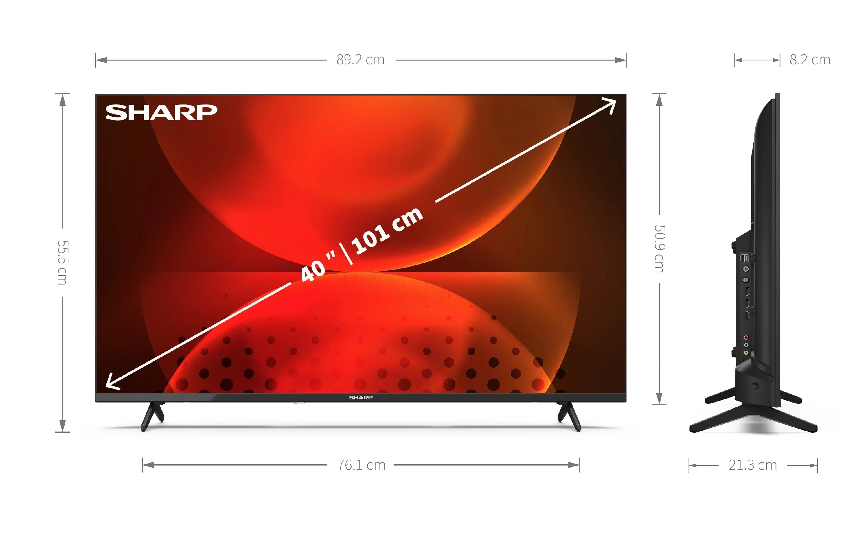 Sharp 40FH2EA - 101,6 cm (40") - 1920 x 1080 Pixel - LED - Smart-TV - WLAN - Schwarz - Full HD (1920x1080) - DVB-T/T2/C/S/S2 - HEVC/H.265 - PAL - SECAM - HDMI - USB - 36W - 220-240V