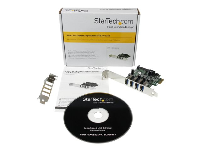 StarTech.com 4 Port PCI Express USB 3.0 SuperSpeed Schnittstellenkarte mit UASP - SATA Strom - PCIe 4x USB 3.0 mit SATA-Anschluss - USB-Adapter - PCIe - USB 3.0 x 4