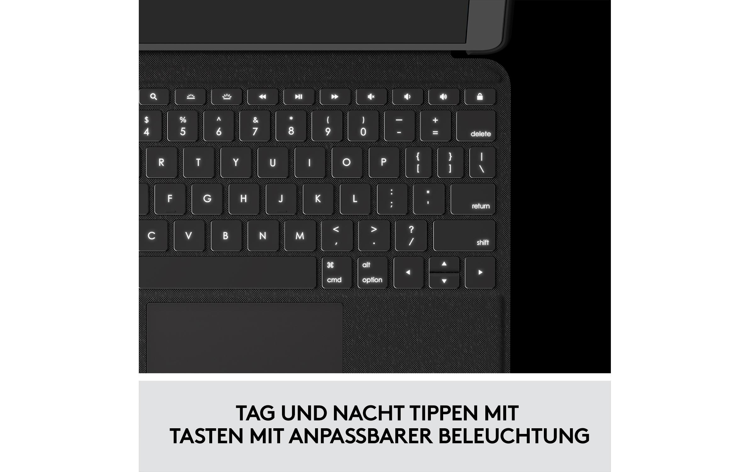 Logitech Folio Touch - Tastatur und Foliohülle - mit Trackpad - QWERTZ - Schweiz - Oxford Gray Eingabegerät
