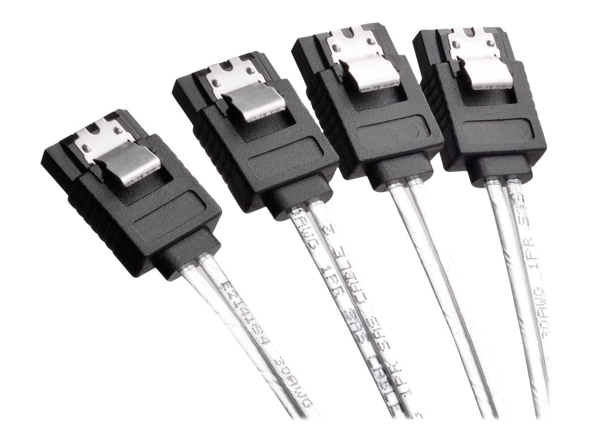 SilverStone CPS03 - SATA- / SAS-Kabel - mit Sidebands - 4-Lane - Mini SAS (SFF-8087) (M) bis SATA, Seitenband (W) - 50 cm - Schwarz