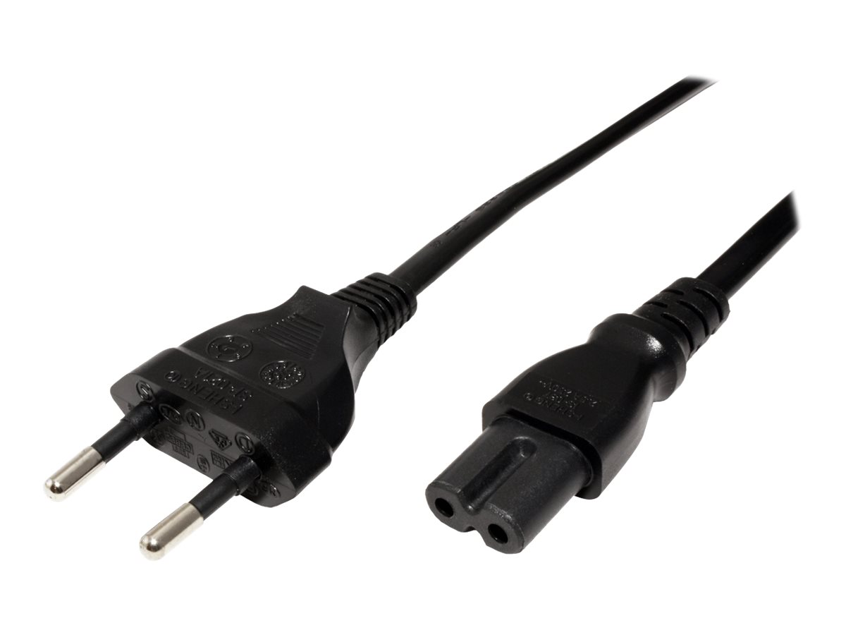 Roline - Stromkabel - Eurostecker (M) bis IEC 60320 C7 - Wechselstrom 250 V - 2.5 A - 3 m - Schwarz - Europa