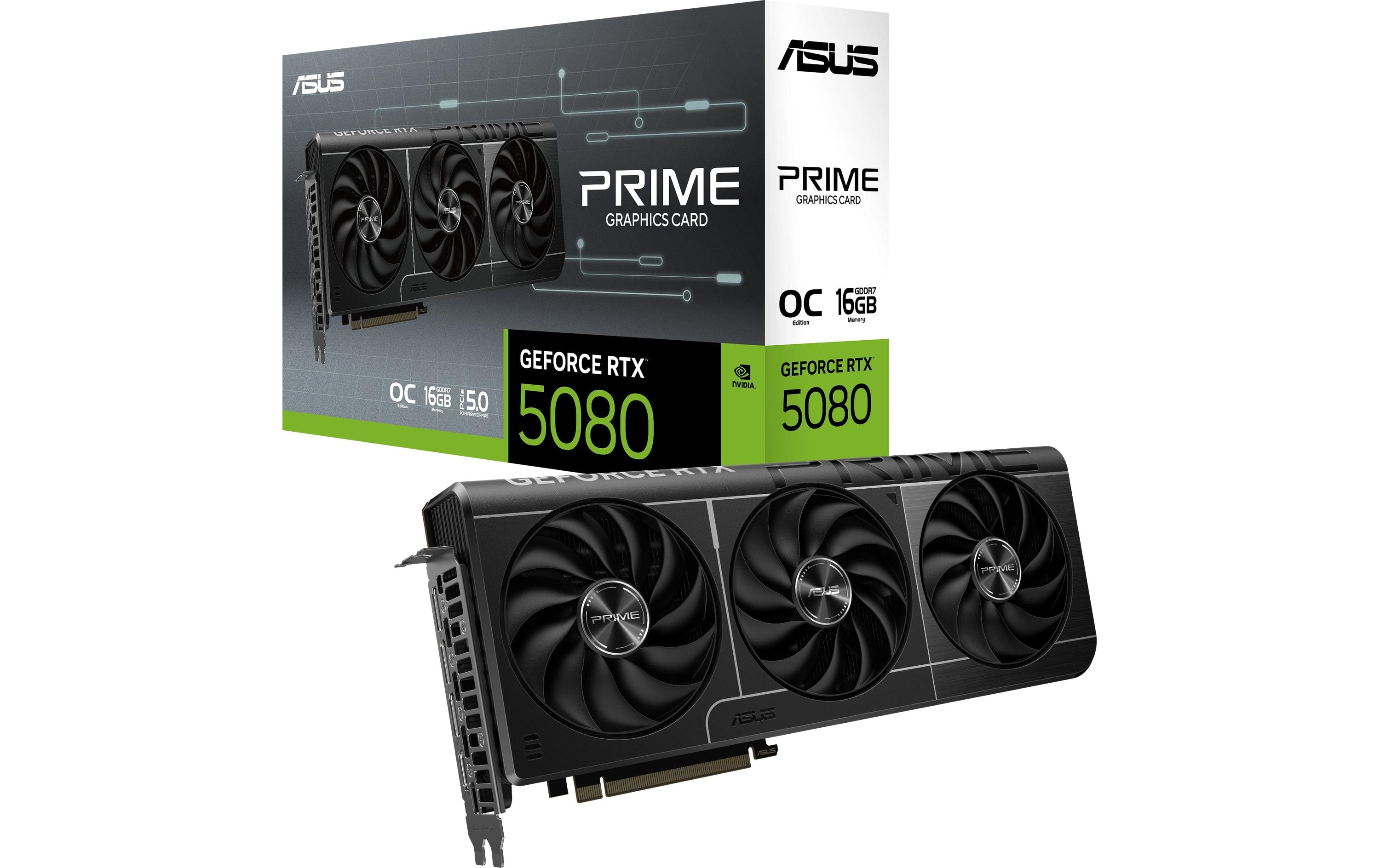 ASUS Prime GeForce RTX 5080 OC - 16GB GDDR7, HDMI, 3x DP