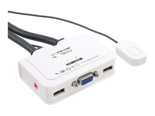 InLine Cable KVM Switch - KVM-/Audio-/USB-Switch - 2 x KVM/Audio/USB - 1 lokaler Benutzer - Desktop