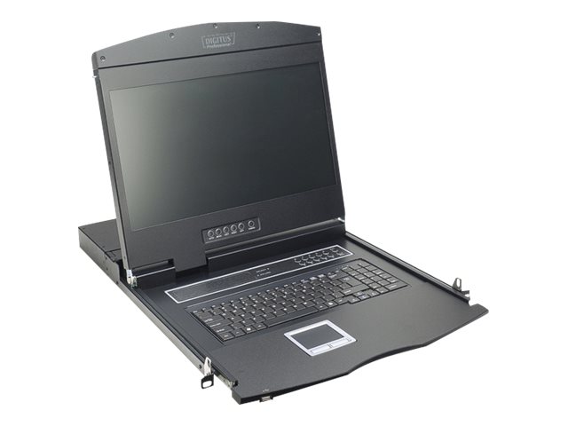 Digitus Professional DS-72211-1GE - KVM-Konsole mit KVM-Switch - 1 Anschlüsse - Deutsch - 48.3 cm (19") - Rack - einbaufähig - 1366 x 768 @ 60 Hz - 1000:1 - Schwarz, RAL 9005 - 1U