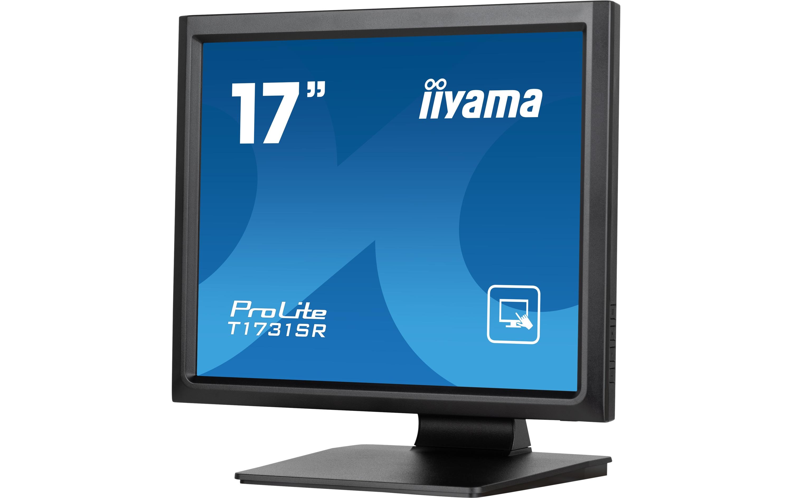 iiyama ProLite T1731SR-B1S - LED-Monitor - 43.2 cm (17") - Touchscreen - 1280 x 1024 - TN - 250 cd/m² - 1000:1 - 5 ms - HDMI, VGA, DisplayPort - Lautsprecher - Schwarz, Matte