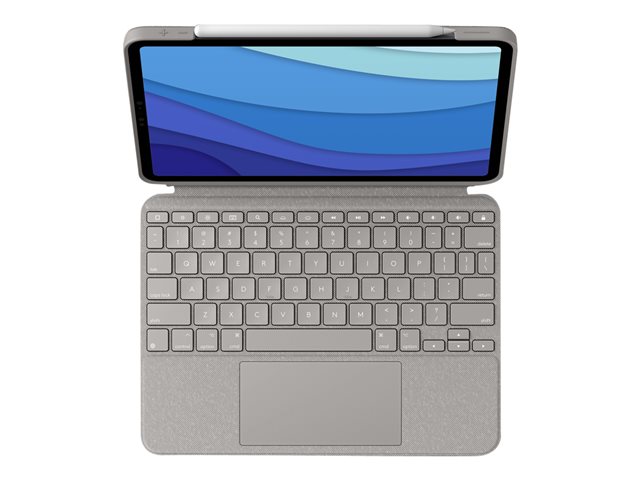 Logitech Combo Touch - Tastatur und Foliohülle - mit Trackpad - QWERTZ - Deutsch - Sand Eingabegerät