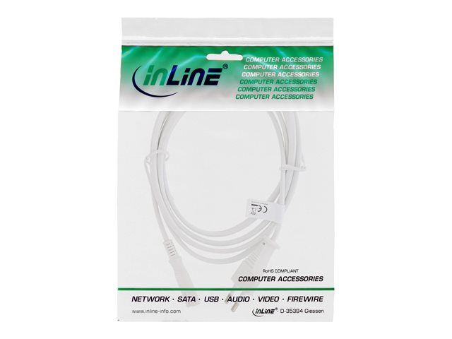 InLine - Stromkabel - Eurostecker (M) bis IEC 60320 C7 - 5 m - weiß