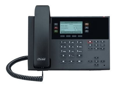 Auerswald COMfortel D-210 - VoIP-Telefon mit Rufnummernanzeige - dreiweg Anruffunktion - SIP, RTCP, RTP, SRTP, SIPS - Schwarz (90278)