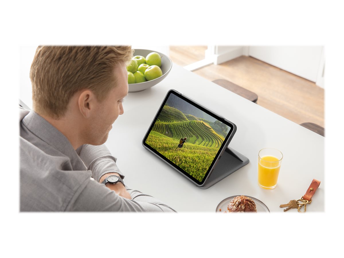Logitech Folio Touch - Tastatur und Foliohülle - mit Trackpad - QWERTY - GB - Oxford Gray Eingabegerät
