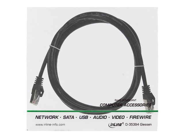 InLine - Patch-Kabel - RJ-45 (M) zu RJ-45 (M) - 1 m - FTP - CAT 5e - Schwarz