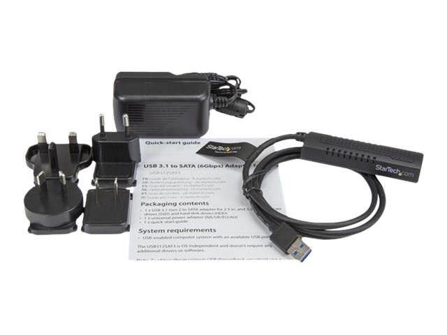 StarTech.com USB 3.1 (10Gbit/s) Adapter Kabel für 2
5" und 3
5" SATA SSD/HDD Laufwerke - Unterstützt SATA III - Speicher-Controller - SATA 6Gb/s - USB 3.1 (Gen 2)