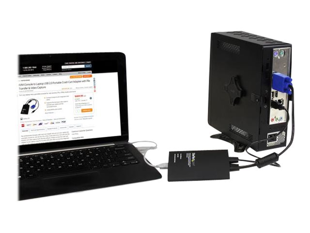 StarTech.com USB 2.0 KVM Konsole - Mobiler Laptop Crash Cart Adapter mit Datenübertragung und Videoaufnahme - Portable USB KVM Konsole - KVM-Switch - 1 x KVM port(s) - 1 lokaler Benutzer - Desktop