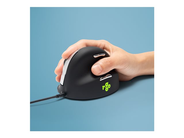 R-Go Ergonomische Maus HE Break - vertikale Maus - USB - Schwarz