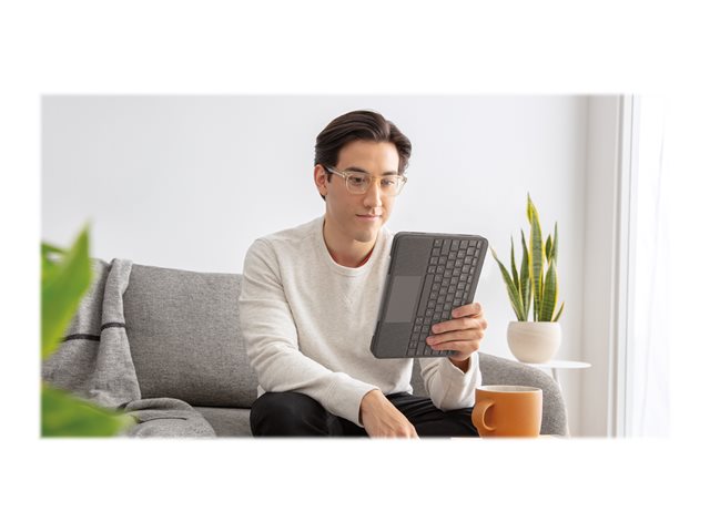 Logitech Folio Touch - Tastatur und Foliohülle - mit Trackpad - QWERTY - GB - Oxford Gray Eingabegerät